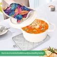 thumbnail image 3 of Yayeee Pot Holders Kitchen Heat Resistant with Pockets 7"x9.8" Cotton Oven Cooking Hot Pads, Colorful Art Leaves Pattern, 3 of 7