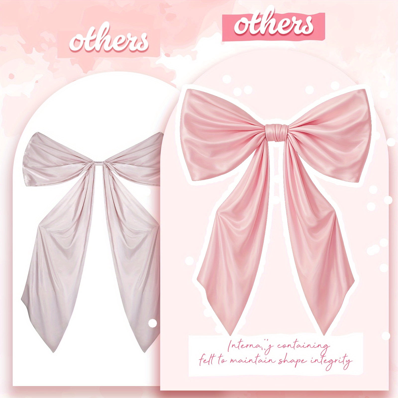 1 Pc Oversized Pink Satin Bow Decor with Long Tails, Large Elegant 23.62 x 39.4 Inch Statement Ribbon Bow for Wedding Birthday Party Door Wall Wreath Floral Backdrop Decoration Gift Accent