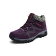 thumbnail image 4 of Woobling Bottes de Randonnée pour Femmes à Lacets, Doublure en Peluche, Bottillons à la Cheville, Confort, Chaussures d'Extérieur pour Femmes, Antidérapantes, Violet Rouge 8.5, 4 of 9