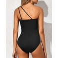 thumbnail image 3 of SURJDE One Shoulder One Piece Swimsuit for Women Tummy Control Bathing Suits Modest Full Coverage Keyhole Swimwear, 3 of 6