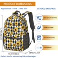thumbnail image 3 of Sunflower and Gingham Black Pattern 17" Waterproof Oxford School Backpacks for Teens, S-Shape Padded Straps, for School, Travel, Hiking, Camping, 3 of 5