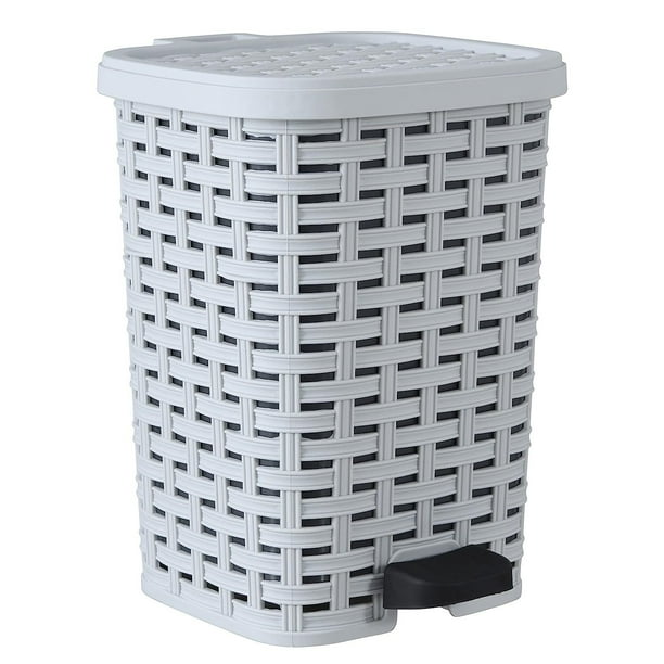 FulnKye Wicker Step On Trash Can with Foot Pedal Outdoor and Indoor