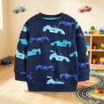 thumbnail image 2 of TOWED22 Toddler Baby Boy Girl Long Sleeve Crewneck Pullover Sweatshirt Sweater Outfits Cartoon Printed Casual Clothes(Dark Blue,4-5 Y), 2 of 6