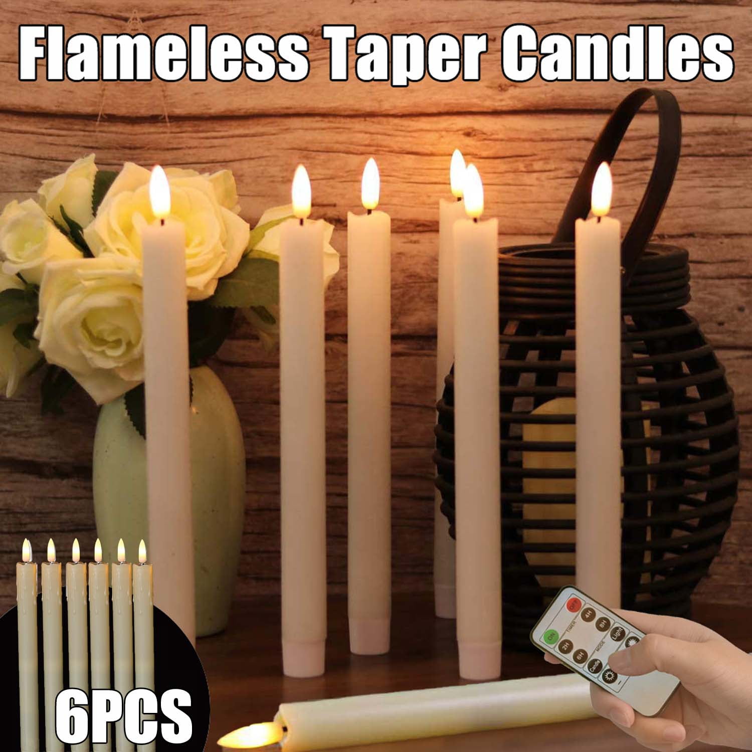 3D Flickering Led Taper Candle Light, with Remote&Timer function