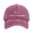 thumbnail image 2 of LIZUOJUN Soccer Hat Cotton Breathable Adjustable Baseball Hat Embroidered Printed Unisex European Style for Watching Games Outdoor Activities Fan Accessories,Wine Red, 2 of 4