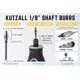 thumbnail image 3 of Kit de fresas rotativas Kutzall de 4 piezas con eje de 1/8 pulgadas para herramientas Dremel, 3 of 6