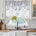 thumbnail image 3 of Swag Valance Curtains for Windows, Blue Beige Coastal Light Filtering Kitchen Curtains with Rod Pocket, Beach Starfish Summer Eucalyptus Window Treatment Valances for Living Room, 36x36 - 2 PCS, 3 of 9