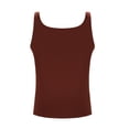 thumbnail image 5 of EchfiProm Womens Fall Tops Coffee Slim T-Shirts Square Neck Sleeveless Y2K Pullover Solid for Women, 5 of 7