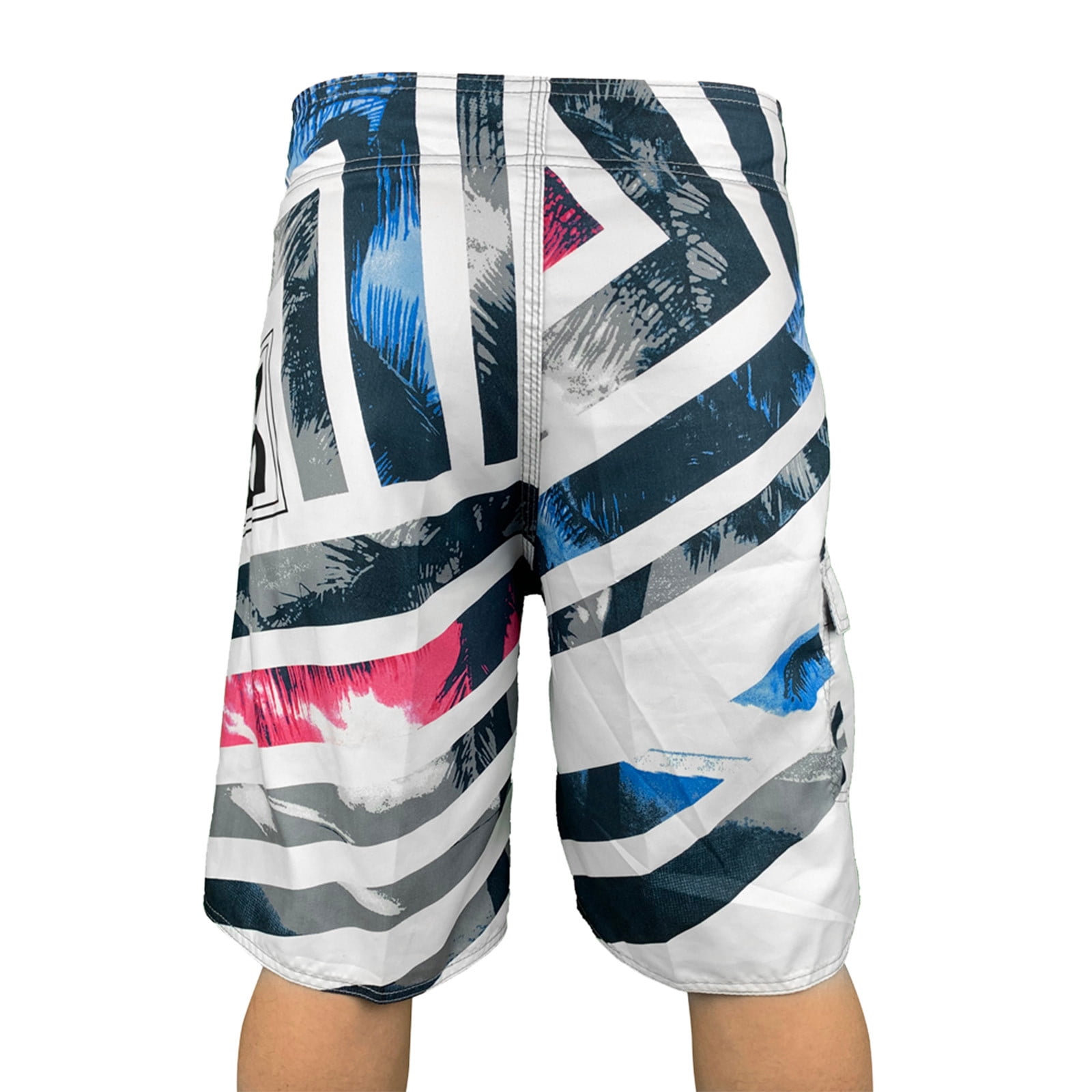 dmqupv Mens Swim Trunks Long Length Mens Fashion Leisure And Fitness Sports Plus Size Five Surf Mens Swimming Trunks below Knee White X-Large