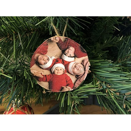 Personalized Photo Wood Tree Ornament - Custom Christmas Decoration Printing Ornaments for with bark – 2