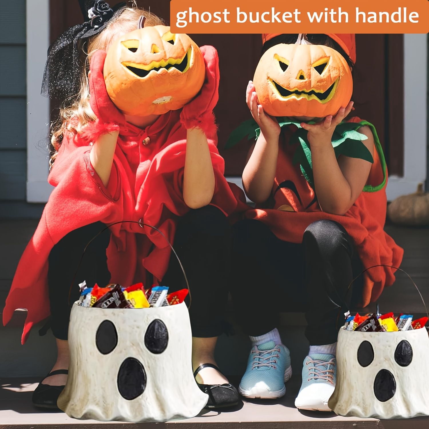 Resin Ghost Bucket Vase, Cute Virus Ghost Bucket, Christmas Festival Home & Kitchen Decor