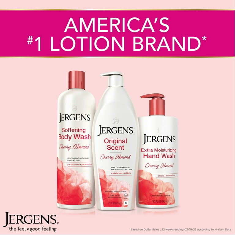 3 pack) Jergens Original Scent with Cherry Almond Body Lotion