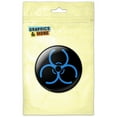 thumbnail image 1 of Biohazard Warning Symbol Blue Pinback Button Pin Badge, 1 of 2