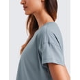 thumbnail image 5 of CRZ YOGA Women's Pima Cotton Workout Short Sleeve Shirts Loose Athletic Crop Tops Casual T-Shirt, 5 of 6