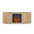 thumbnail image 5 of Walker Edison Modern Reeded 60” Fireplace TV Stand - Coastal Oak, 5 of 18