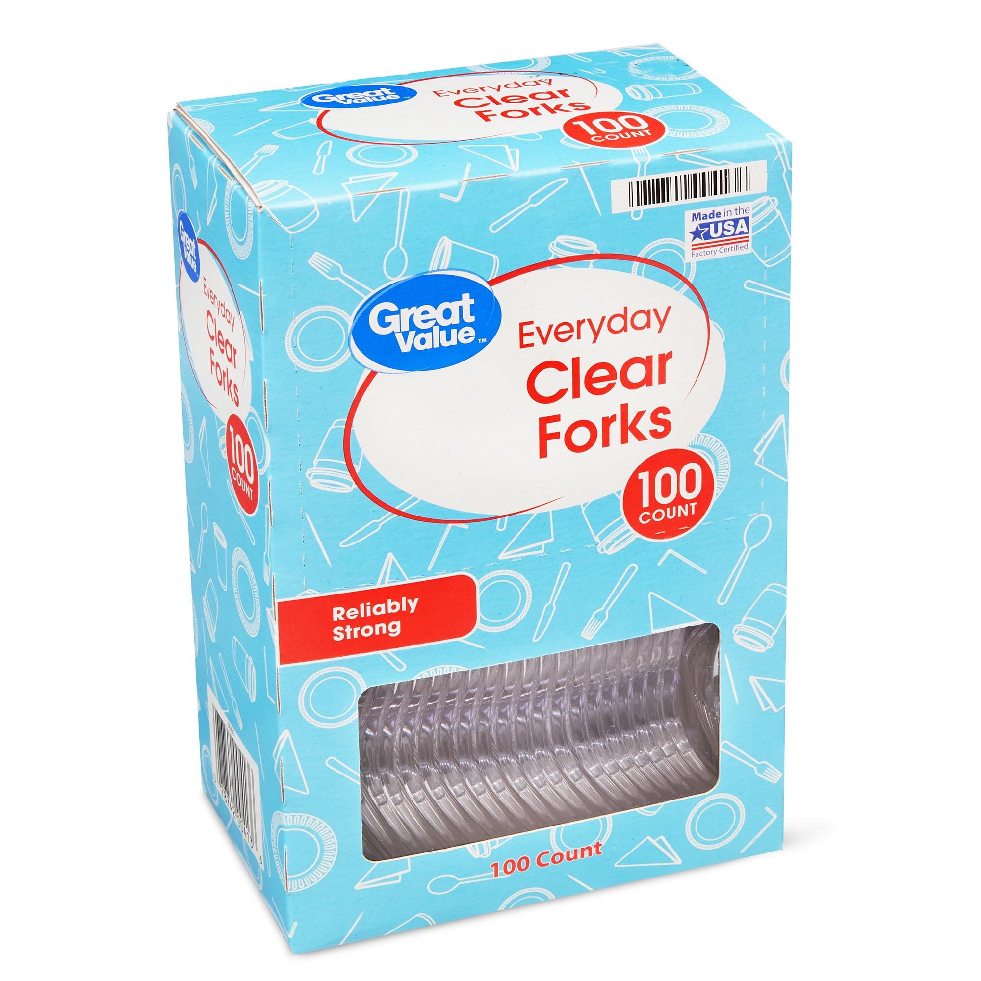 Great Value Everyday Clear Forks, 100 Count