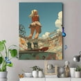 thumbnail image 4 of Qisvanset 12x16 Inch Ostrich Portrait Abstract Canvas Print Wall Art, 4 of 5