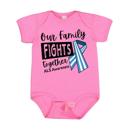 

Inktastic Our Family Fights Together ALS Awareness Gift Baby Boy or Baby Girl Bodysuit
