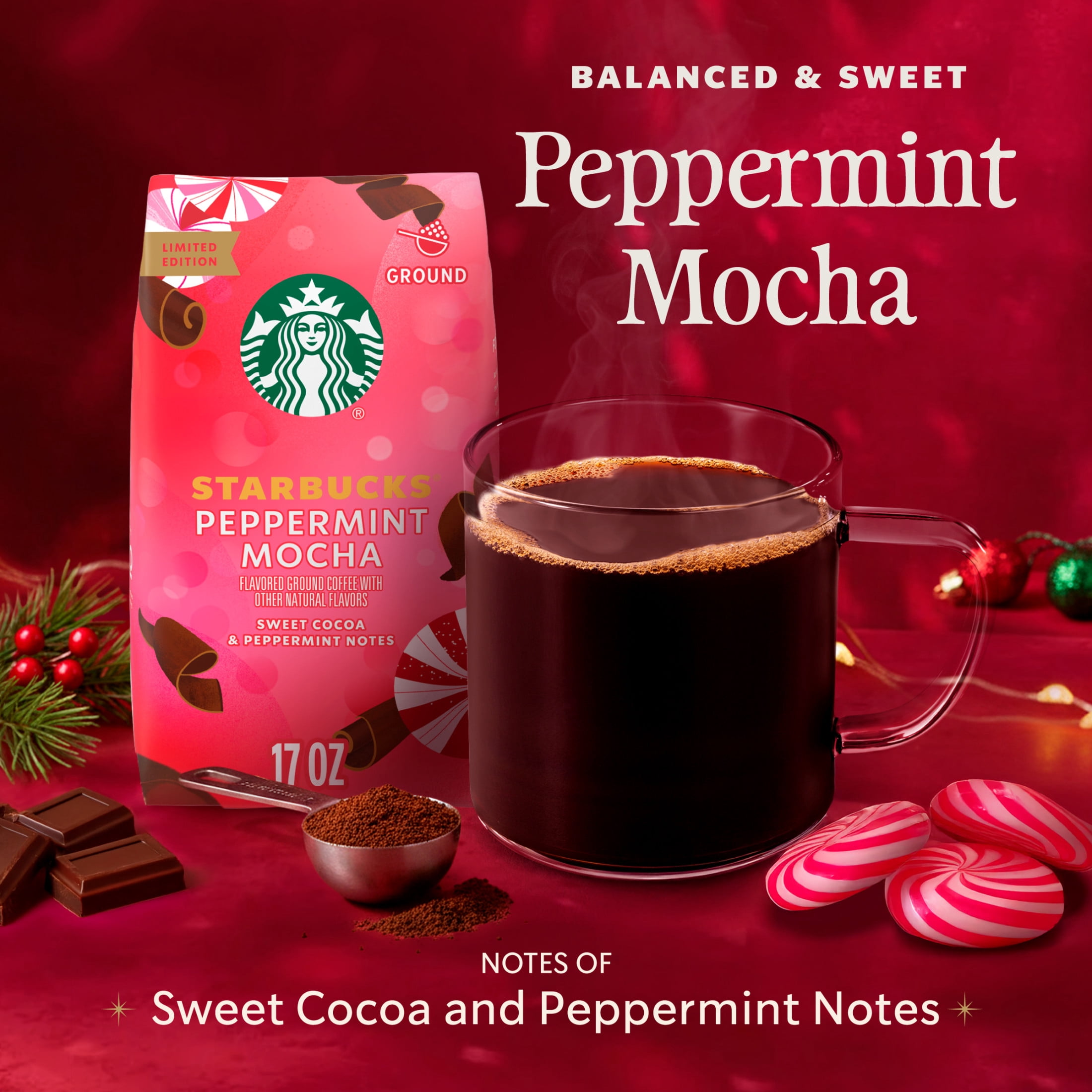 Starbucks Ground Cafe Flavored Coffee: Peppermint Mocha, Naturally