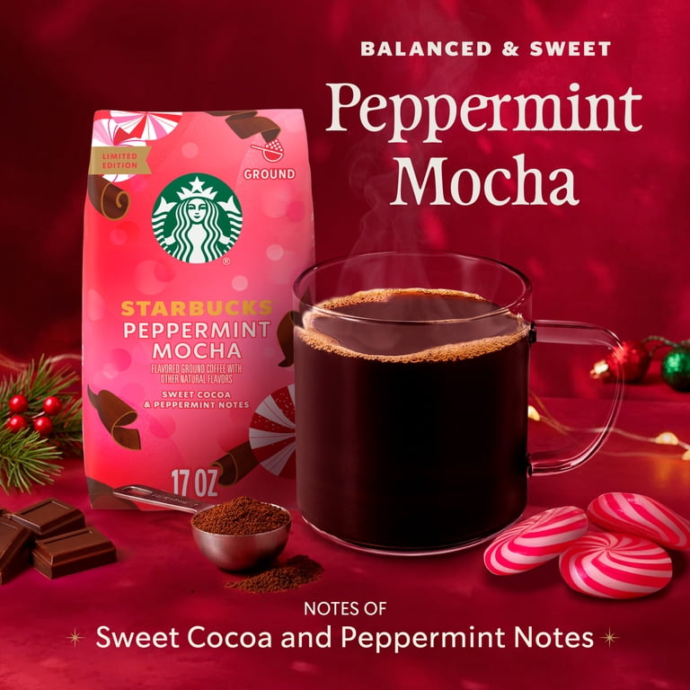 Starbucks Ground Cafe Flavored Coffee: Peppermint Mocha, Naturally