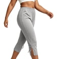 thumbnail image 6 of LEAVINGSUO Capris Pants for Women With Drawstring Women's Plus Size Solid Color Cropped Trousers With Pockets Gray XXXXL, 6 of 7