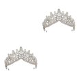 thumbnail image 1 of maskred Shining Wedding Tiaras Wide Application And Beautiful Creating Memorable Moments silver 2Set, 1 of 6