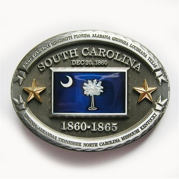 Western South Carolina State Flag Oval Belt Buckle Gurtelschnalle Boucle de ceinture