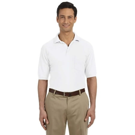 Harriton Polo Homme 5.6 oz. Easy BlendTM avec Poche