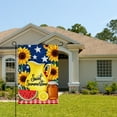 thumbnail image 2 of AMHNF Sunflower Watermelon Honey Bee Linen Garden Flag for Spring Summer Home Outdoor Garden Yard Door Decor 12x18 inch, 2 of 5