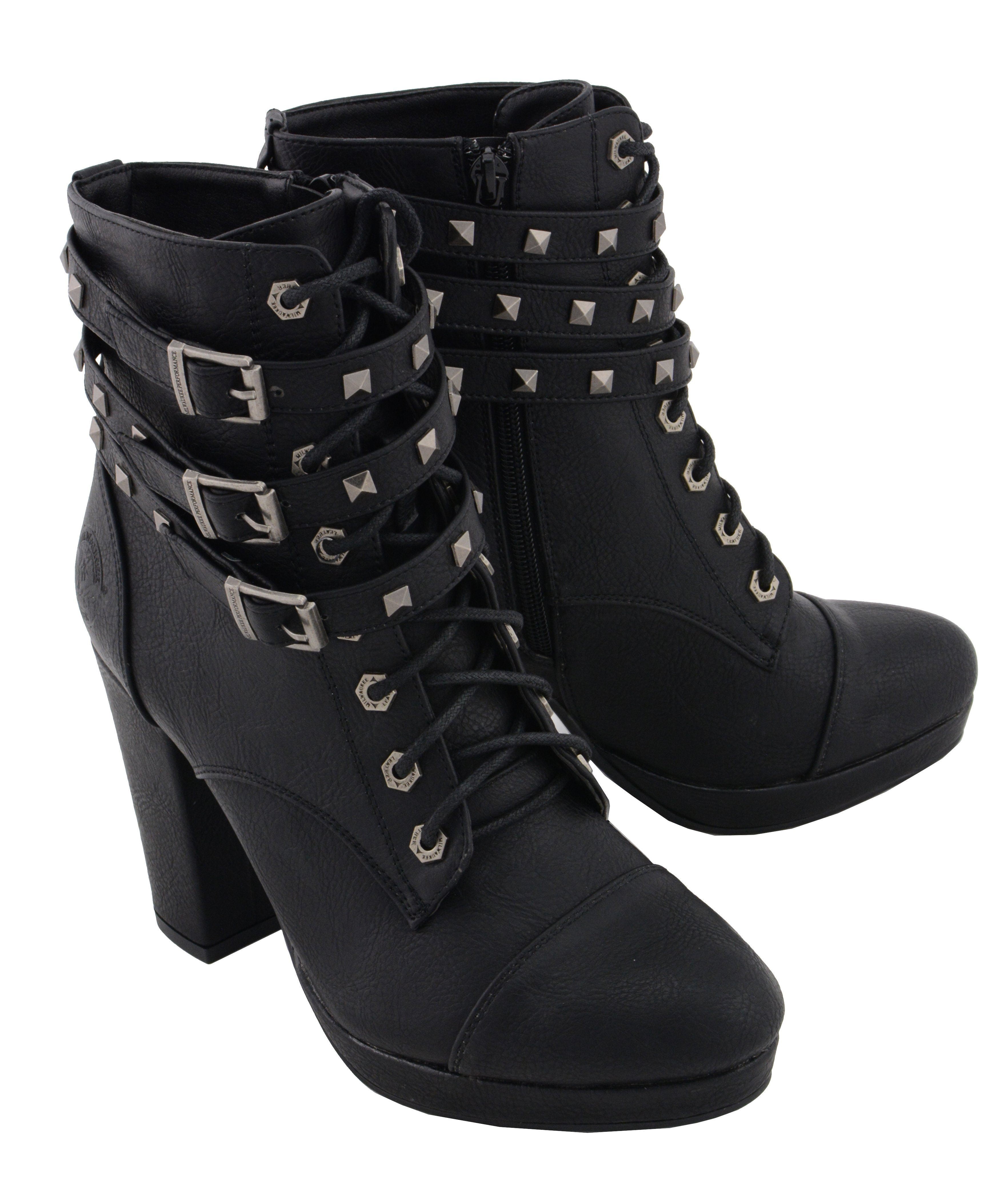 lace black boots