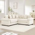 thumbnail image 2 of FFH 79.1" Oversized Cloud Sectional Couch, Convertible L Shaped Sleeper Sofa, 3 Seater Corduroy Living Room Chaise Sofa, Beige, 2 of 16