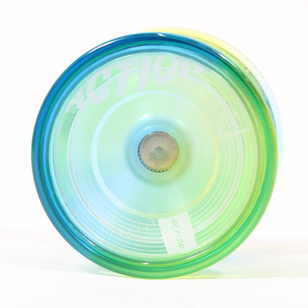 C3yoyodesign Action Yo-Yo - Plastic Fingerspin YoYo (Translucent Blue Green Fade)