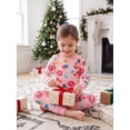 thumbnail image 5 of PatPat Pajamas Set Toddler Girls Clothes Viscose from Bamboo Snug Fit Pjs Graphic Top & Pants Kids 2-Piece Sleepwear Sets, Pink, 2T, 5 of 15