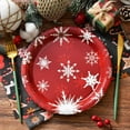 thumbnail image 4 of Beautynvta 10 Pcs Merry Christmas Paper Plates Set, 9'' Red Snowflake Painted Disposable Decorative Tableware for Holiday Supplies Birthday Decorations Kitchen Table Decorations, 4 of 6