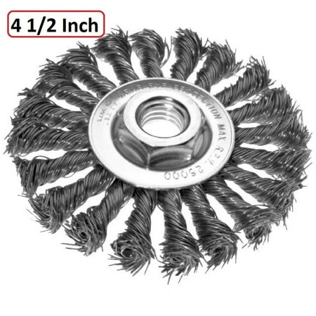 12 Inch Scrub - Rust / Paint Wire Wheel Remover - 4 1/2'' Heavy Duty And Durable Knotted Wire Wheel – Removes Paint, Rust And Corrosion- by Katzco
