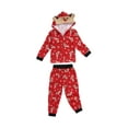 thumbnail image 4 of Family Christmas Pajamas Elk Snowflake Printing Long Sleeve Zipper Hooded Tops + Pants Sleepwear for Mother/Father/Kid, 4 of 10