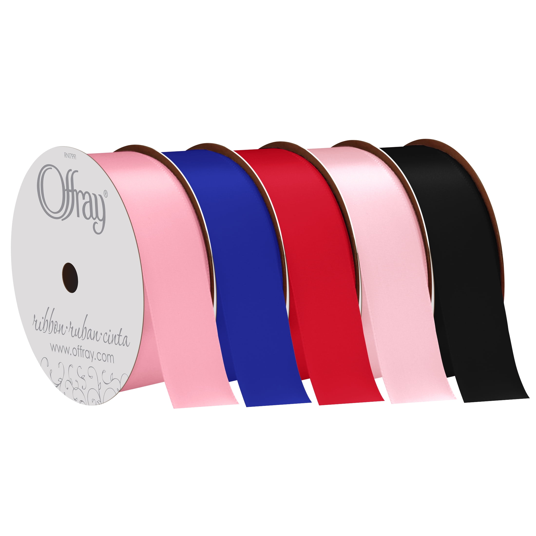 Offray Ribbon, Black 1 1/2 inch Double Face Satin Polyester Ribbon, 12 feet  - DroneUp Delivery