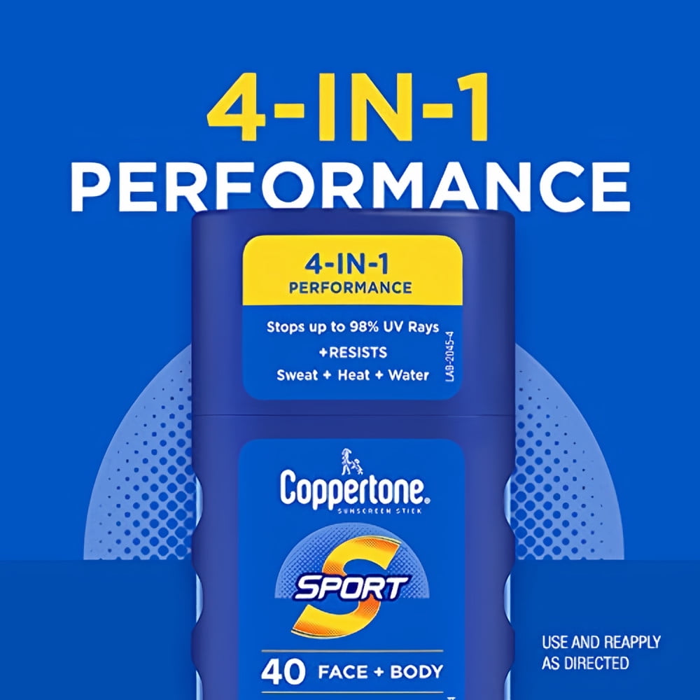 Coppertone Sport SPF 40 Sunscreen Stick 1.5 oz (Pack of 3)