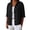 Black, variant on Sheghy Womens Tops Oversized Urban Solid Cotton Linen Lapel Button Curved Hem 3/4 Sleeve Outer Shirt Black S
