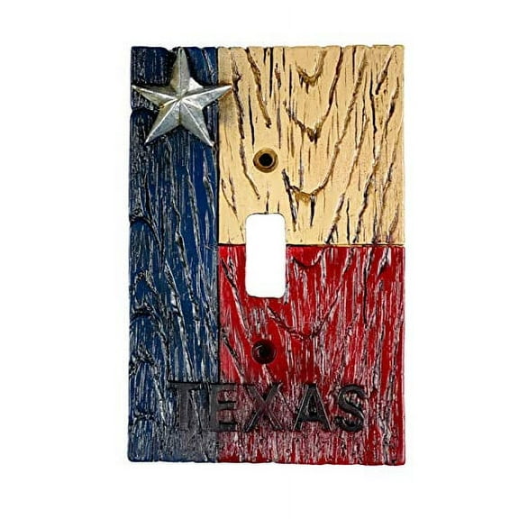 Urbalabs Great State Of Texas Rustic Western Decorative Light Switch Outlet Wall Plate Covers Antique Country Home Rustic Light Switch Covers Single Double 2 Gang Switch Plates (Single Switch)