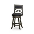 thumbnail image 5 of 24" Counter Height Bar Swivel Stool Dining Chair,Leather Seat,Cushioned X-Back Stool Seat Armless Swivel Chairs for Restaurants Living Rooms Bedrooms Kitchens Offices, 5 of 7