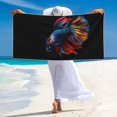 thumbnail image 3 of Zufioo Colorful Betta Fish Print Silver Fox Fleece Beach Towel 27.5x55in, Super Absorbent Bath Towel, Suitable for Adult Beach, Swimming Pool and Home Use-One Size, 3 of 6
