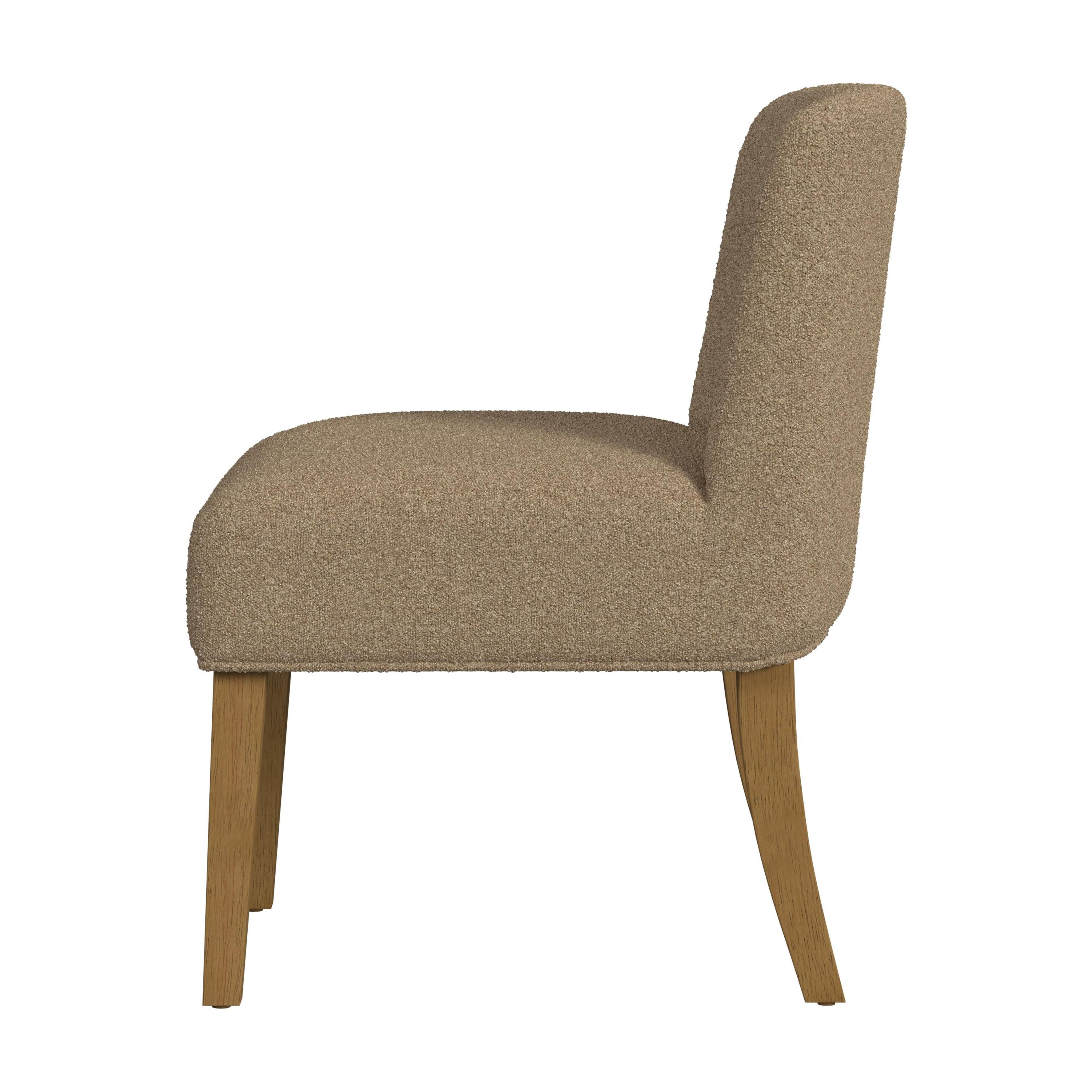 HomePop Mid-Back Upholstered Dining Chair, Brown Boucle