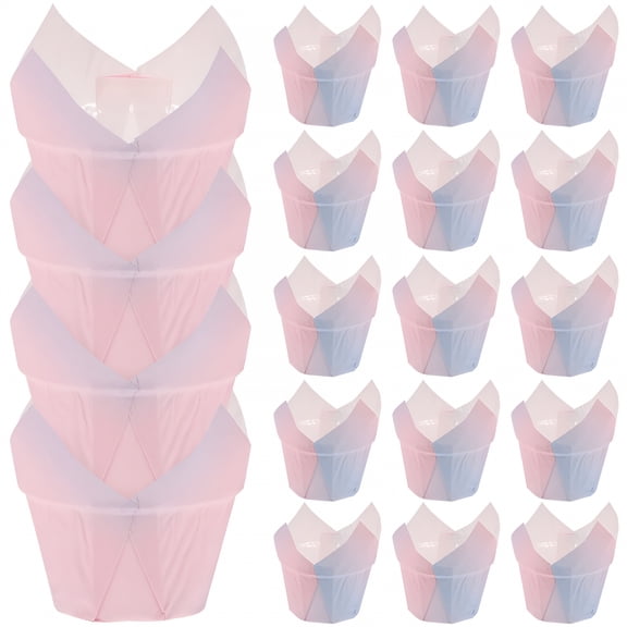 ACDANC 50pcs Tulip Baking Cups Muffin Liners Cupcake Wrapping Liners Baking Supplies