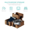 thumbnail image 6 of Best Choice Products Set of 4 12in Woven Water Hyacinth Pantry Baskets w/ Chalkboard Label, Chalk Marker - Chestnut, 6 of 7