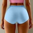 thumbnail image 2 of WEIWEN Seamless Underwear for Women High Waisted Bikini Panties for Women Breathable Valentines Day Full Coverage Hipster Briefs Womens Boyshorts Underwear Sky Blue, L, 2 of 4