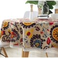 thumbnail image 3 of Nappes Rondes en Lin et Coton, Nappe Fleur de Tournesol, Nappe en Dentelle Multi-Usage, 3 of 4