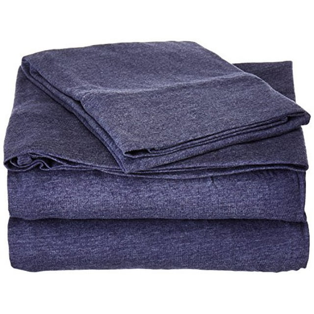 Intelligent Design ID20-699 Cotton Blend Jersey Knit Sheet Set Twin Navy,Twin