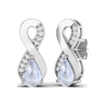 thumbnail image 2 of 925 Sterling Silver 8x5mm Pear Rainbow Open Infinity Women Wedding Earrings, 2 of 3