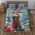thumbnail image 2 of Merry Christmas Labrador Retriever Enjoys Woofmas Winter Xmas Holiday Quilt Bedding Set Lab Dog Lover Gifts 1 Blanket Bed Cover 2 Pillowcases - 02022, 2 of 5